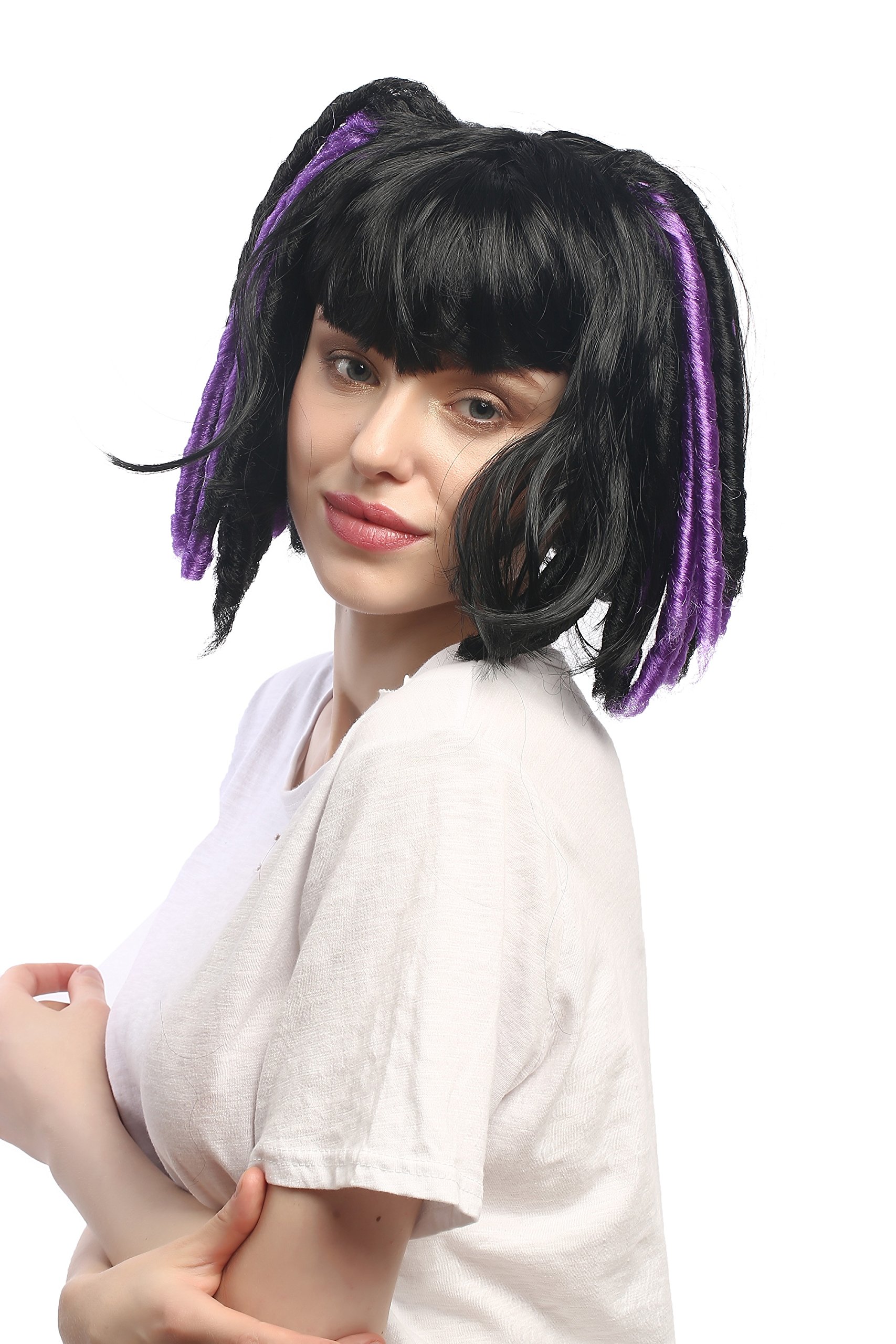 wig-me-up-3160-p103-p08a-per-cke-damen-z-pfe-lolita-schwarz-lila-30-cm image 2