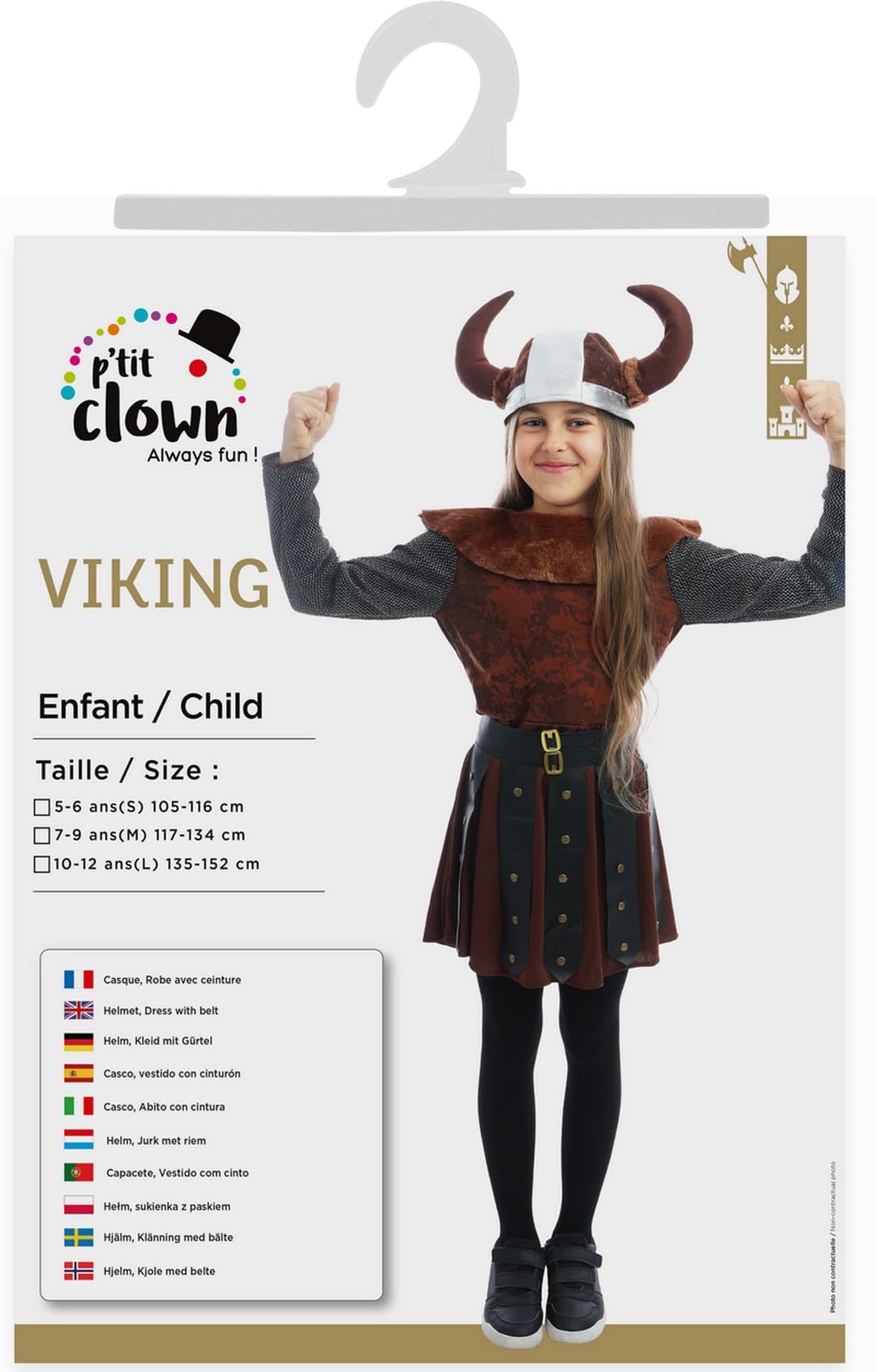 ptit-clown-wikinger-kost-m-kinder-m-dchen-10-12-jahre image 5