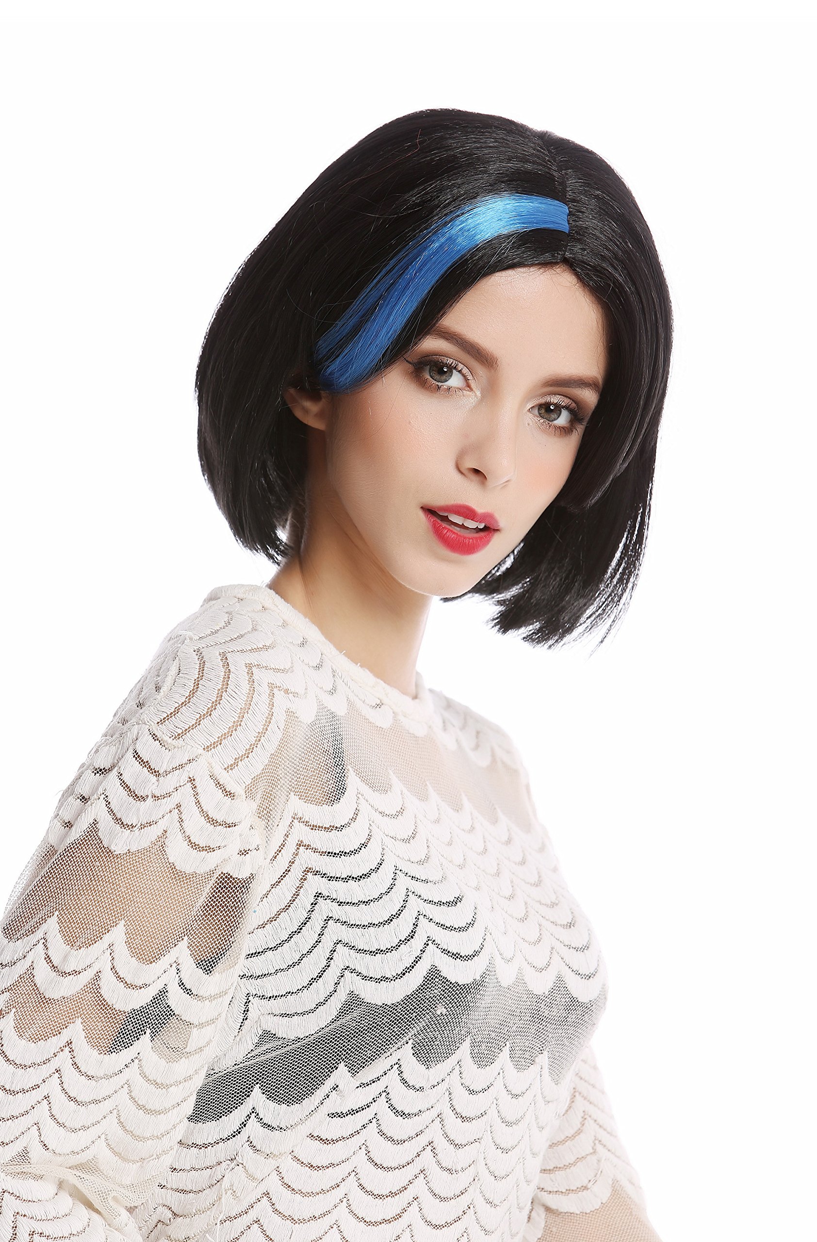 wig-me-up-91254-damenper-cke-bob-schwarz-mit-blauer-str-hne-30-cm image 4