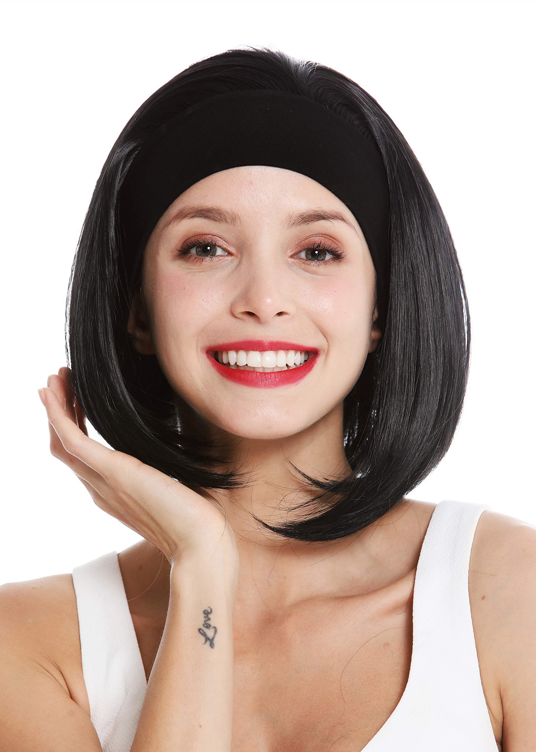 wig-me-up-gfw948-h-1-stirnband-per-cke-schwarz-kurz-30-cm-80er-retro image 2