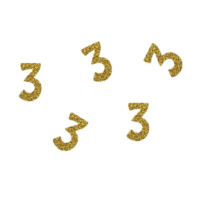ptit-clown-glitzer-konfetti-zahl-3-gold-50-st-ck-tischkonfetti image 1
