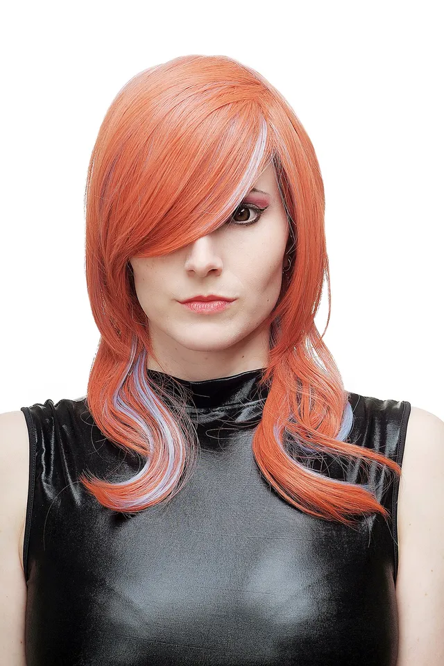 wig-me-up-h9001-t23-3-t4020-per-cke-schulterlang-rot-mit-cyan-str-hnen-50-cm image 1