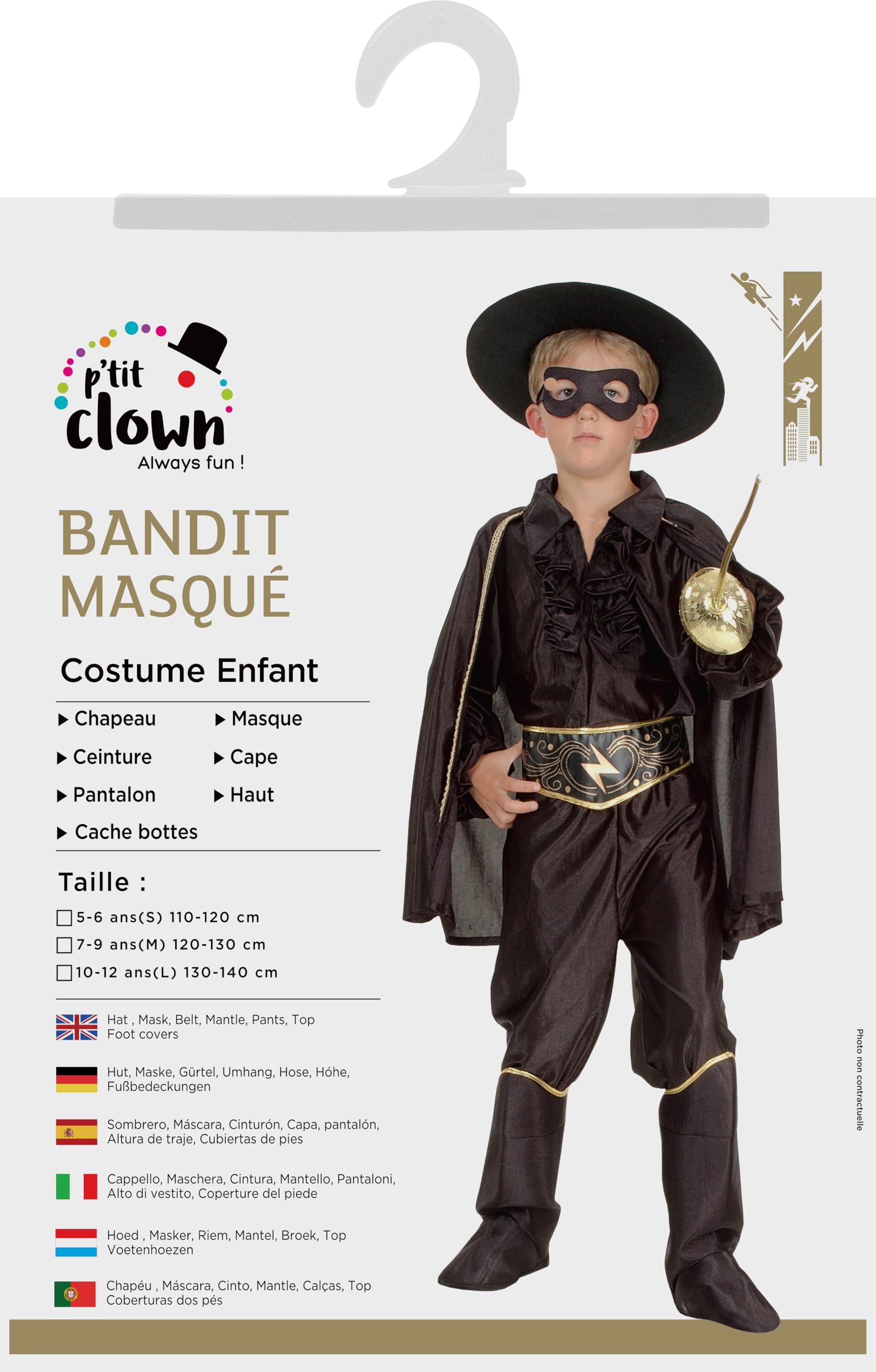 ptit-clown-bandit-maske-kinderkost-m-7-teilig image 5
