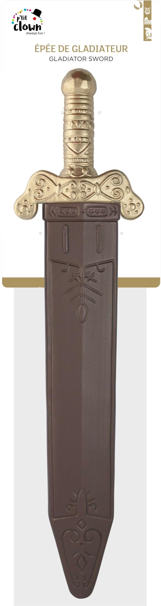 ptit-clown-26990-r-misches-schwert-mit-scheide-50-cm-braun image 3