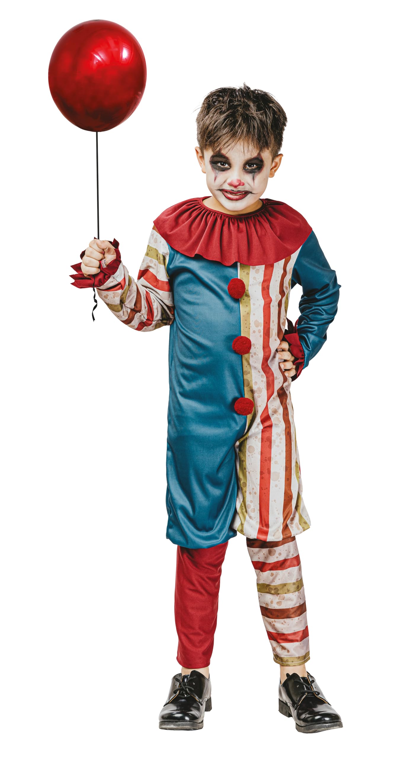 p-tit-clown-clown-kost-m-f-r-kinder-10-12-jahre-wei-blau-rot image 1