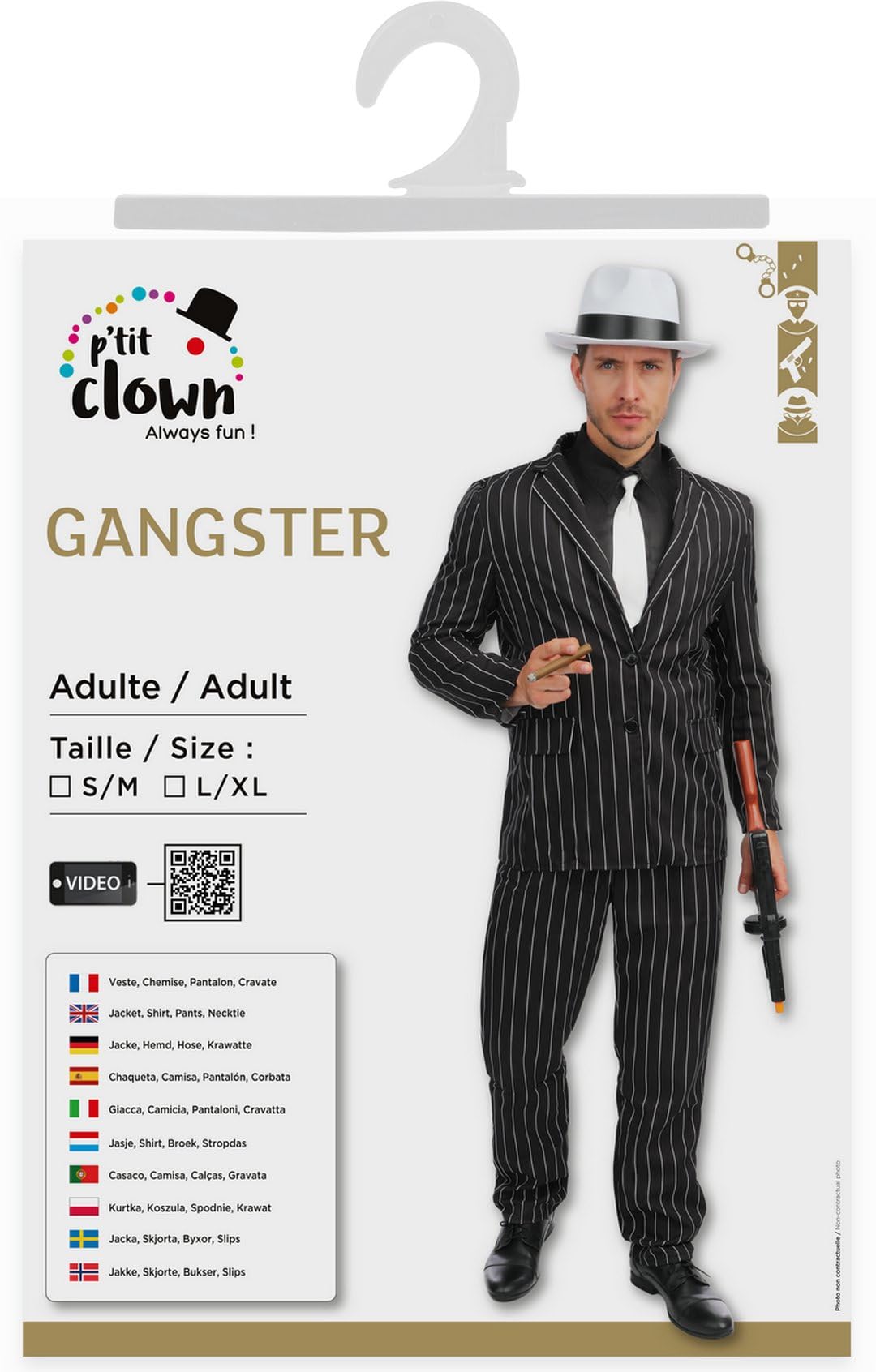 p-tit-clown-gangster-kost-m-schwarz-mit-wei-en-streifen-l-xl image 8