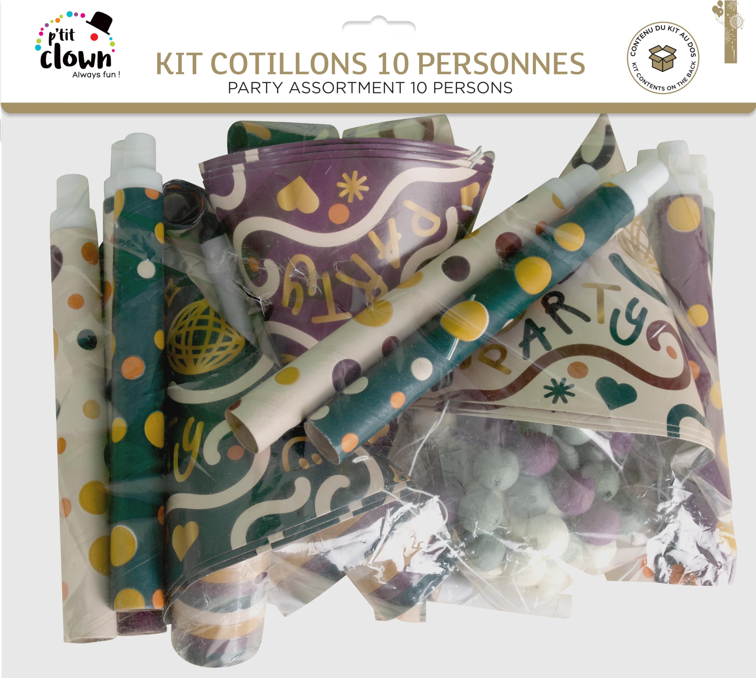 ptit-clown-23444-party-set-f-r-10-personen-mehrfarbig image 2