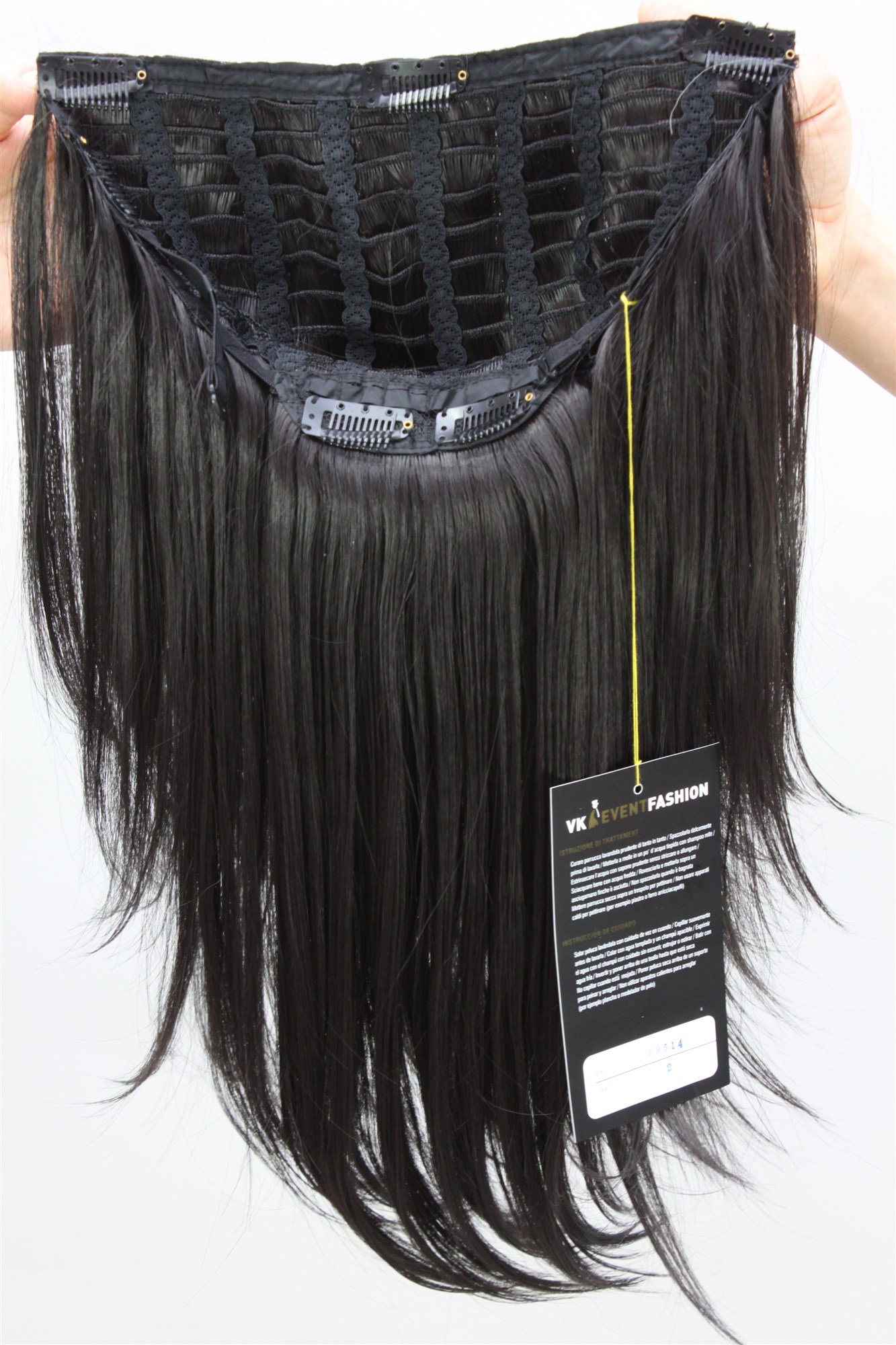 wig-me-up-h9514-2-haarteil-halbper-cke-clip-in-schwarz-glatt-50-cm image 2