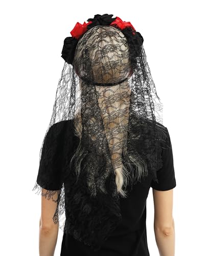 ptit-clown-23574-day-of-the-dead-maske-mit-blumen-und-schleier image 7