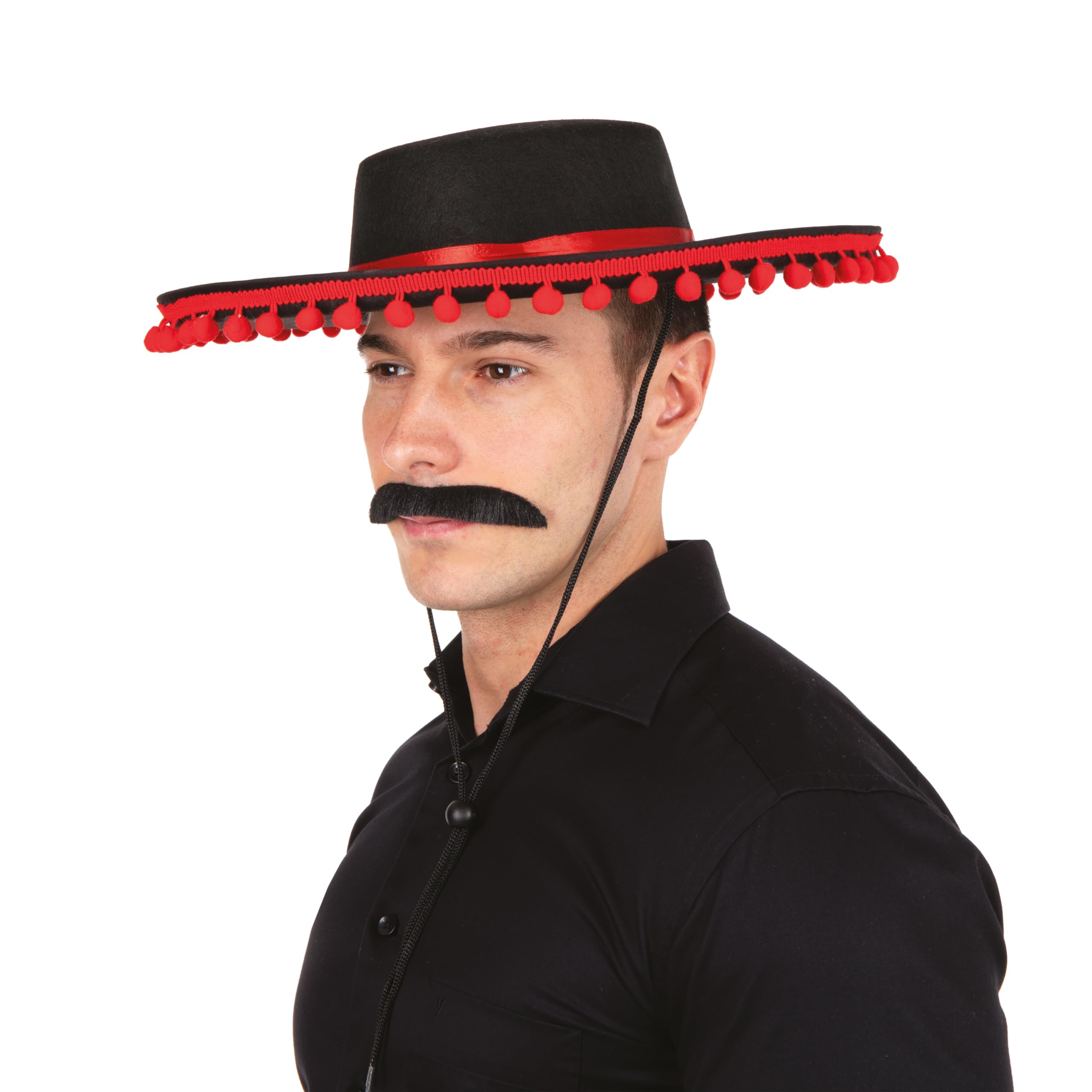 ptit-clown-75300-spanischer-filzhut-erwachsene-schwarz-rot image 5
