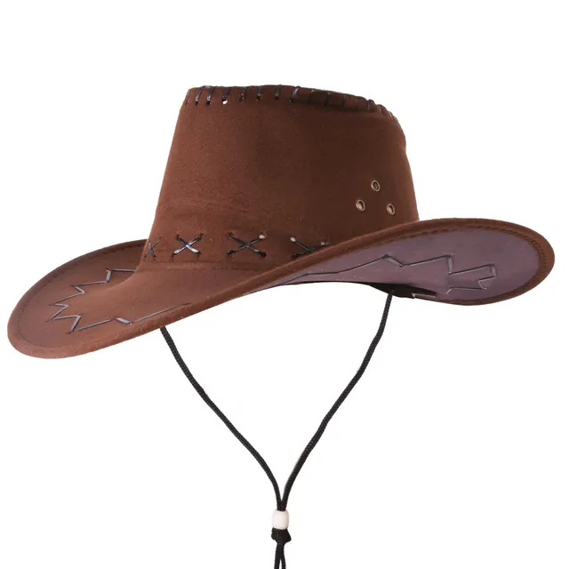 ptit-clown-cowboyhut-nubukleder-optik-dunkelbraun-erwachsene image 1