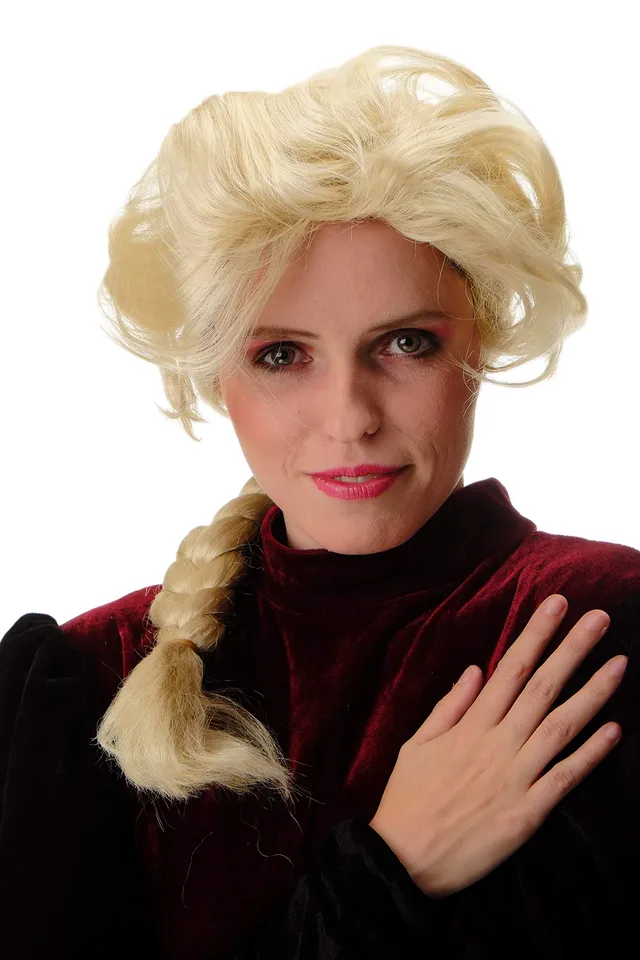 wig-me-up-pt0031-hk613b-damenper-cke-lang-hellblond-mit-dickem-flechtzopf-und-to image 1