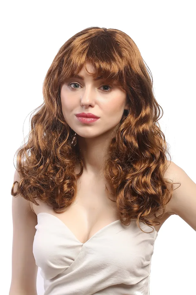 wig-me-up-91266-za8-damen-per-cke-diva-gewellt-braun-50-cm-mit-pony image 1