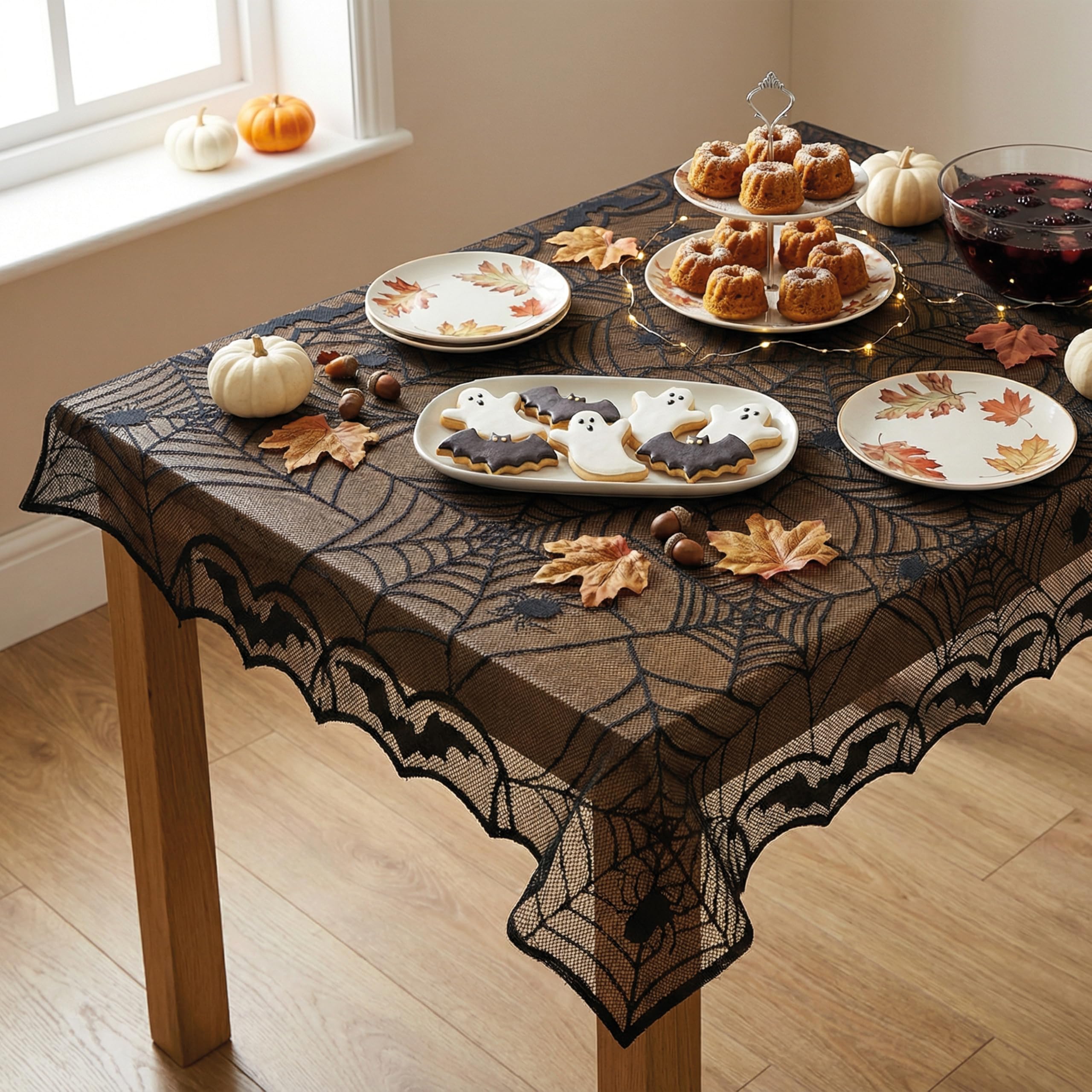 ptit-clown-halloween-tischdecke-spinnennetz-160x120-cm-polyester image 2