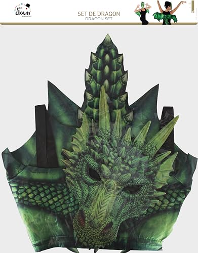 p-tit-clown-set-gr-ner-drache-fl-gel-und-maske image 7