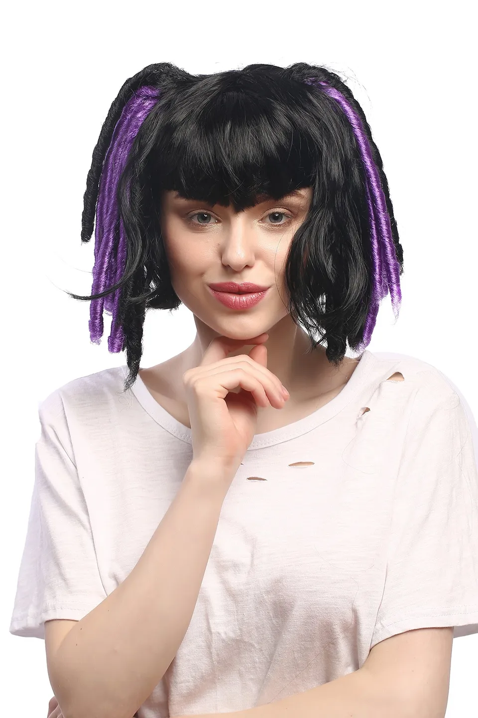 wig-me-up-3160-p103-p08a-per-cke-damen-z-pfe-lolita-schwarz-lila-30-cm image 1