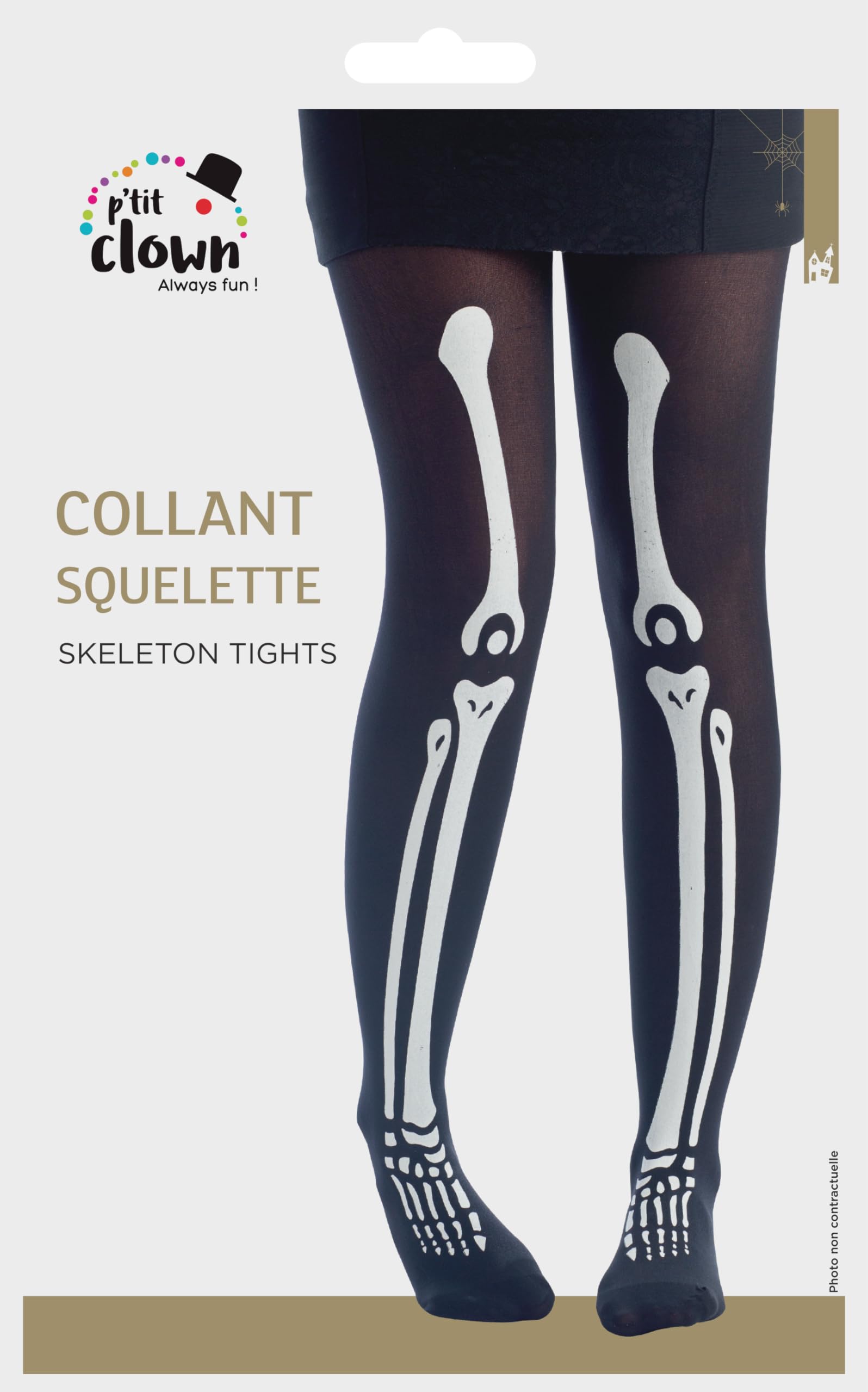 ptit-clown-skelett-strumpfhose-damen-schwarz-einheitsgr-e image 2