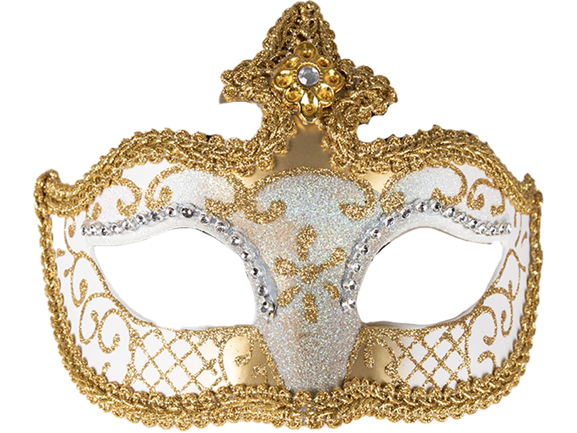 p-tit-clown-venezianische-maske-wolf-wei-kunststoff-halbmaske image 1