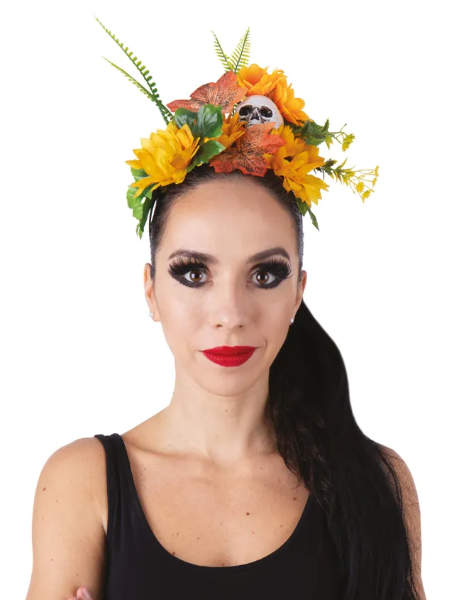 p-tit-clown-22970-haarreif-mit-blumen-orange image 1