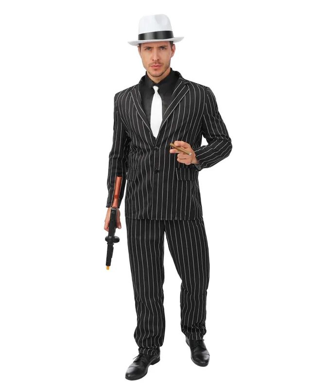 p-tit-clown-gangster-kost-m-schwarz-mit-wei-en-streifen-l-xl image 1