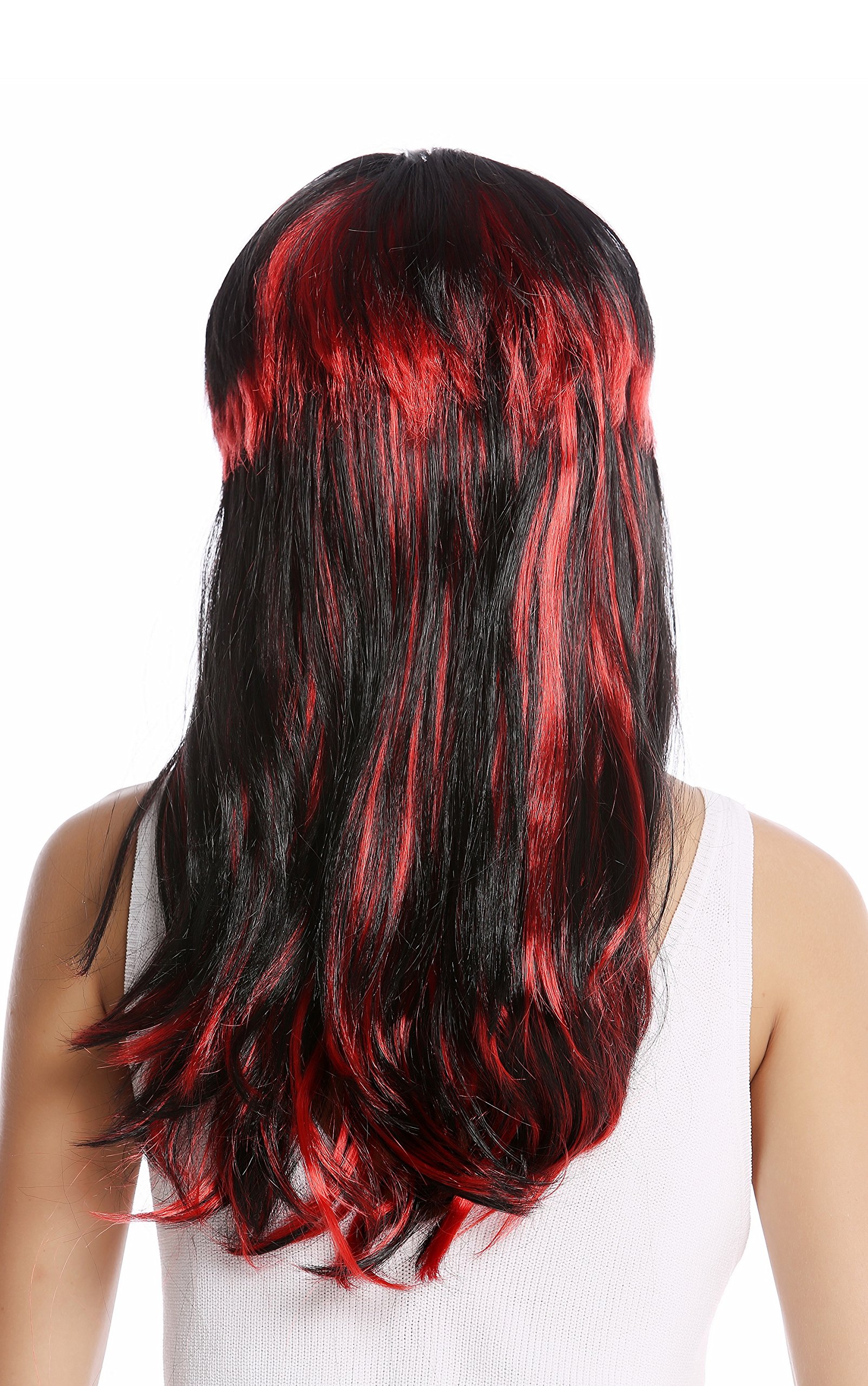wig-me-up-91171-teufelin-per-cke-schwarz-mit-roten-str-hnen-und-pony-ca-50-cm image 3