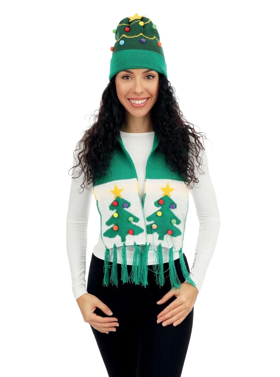 ptitclown-weihnachtsset-m-tze-und-schal-tanne-gr-n-erwachsene image 1
