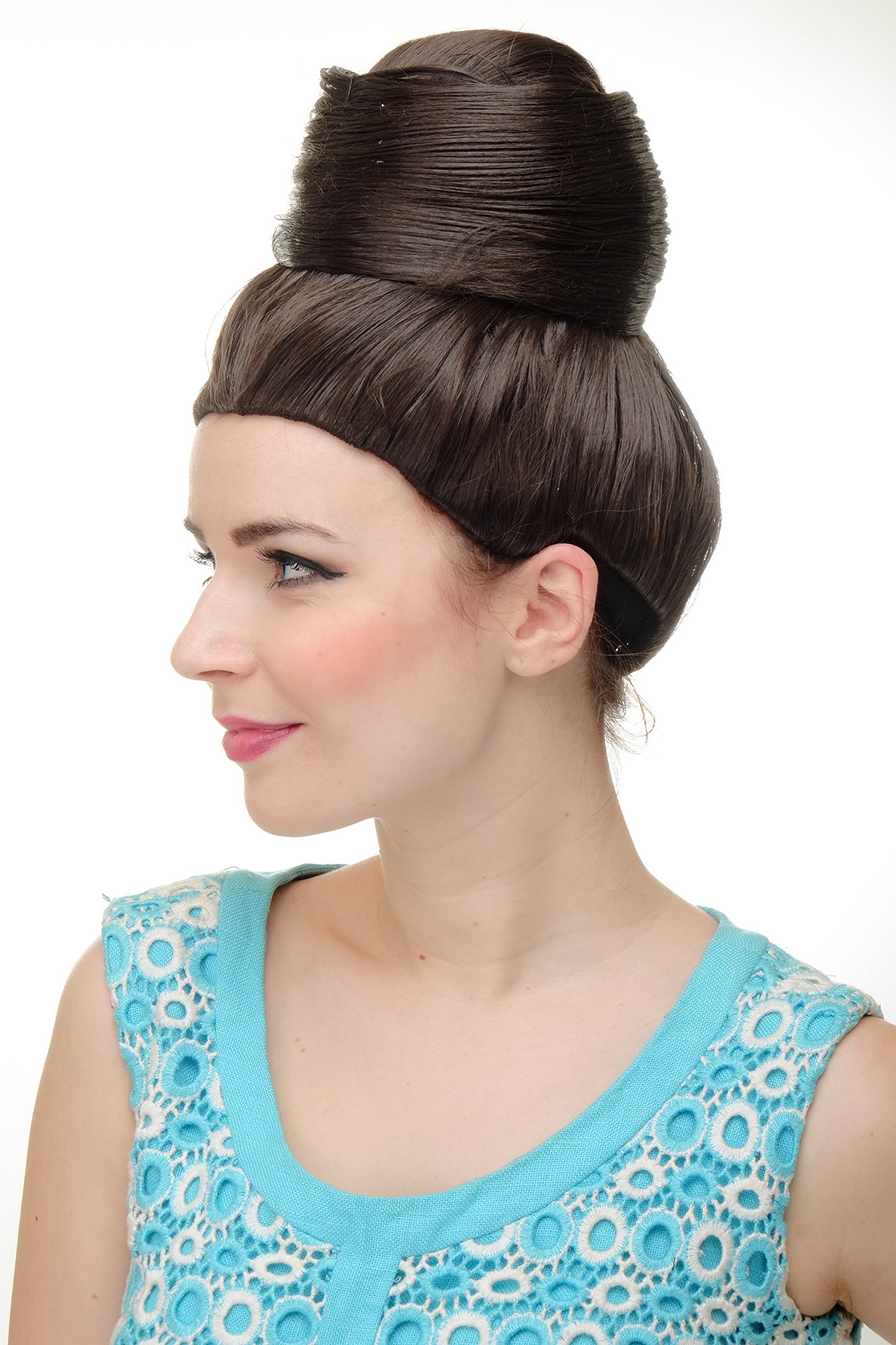 wig-me-up-gfw2200-6-damenper-cke-beehive-dutt-mittelbraun-25-cm-vintage-50er-60e image 2