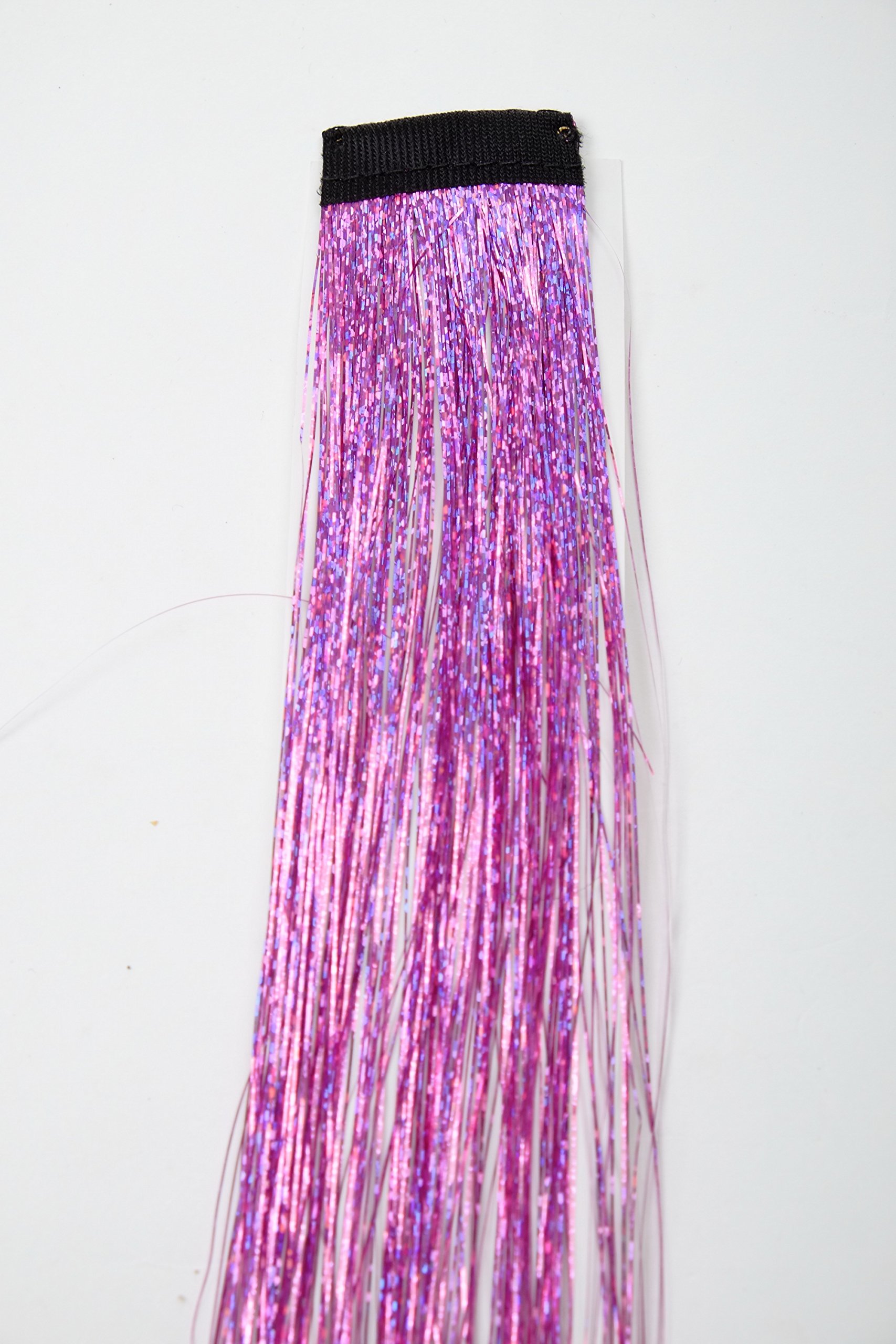 wig-me-up-rh-044-pink-clip-in-extension-tinsel-lametta-pink-45-cm image 2