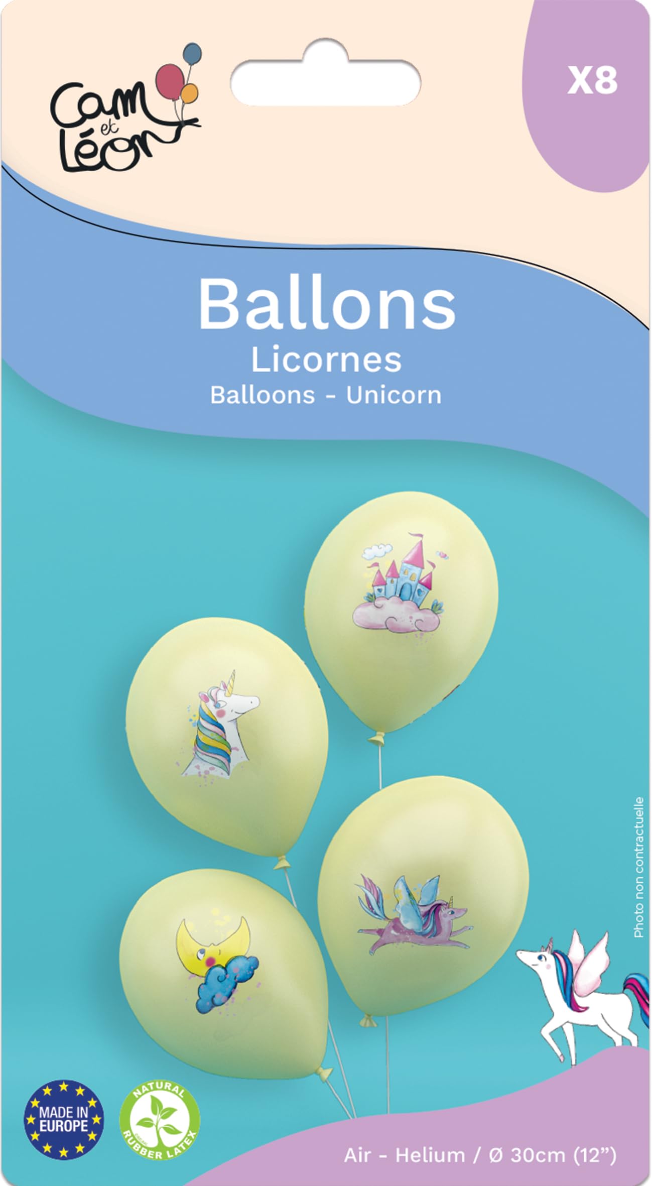 p-tit-clown-re22465-luftballon-set-einhorn-30-cm-8-st-ck image 3