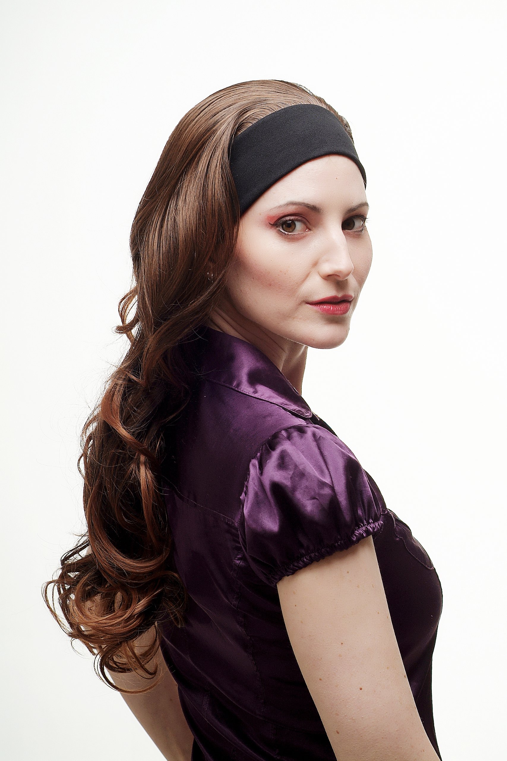 wig-me-up-h9309-2t30-haarteil-halbper-cke-stirnband-lang-gelockt-braun-mix-60-cm image 2