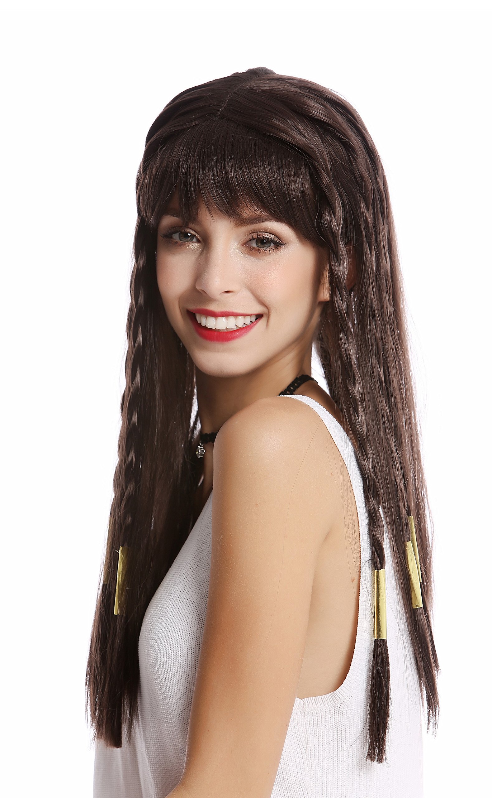 wig-me-up-wg-7031-za2-damenper-cke-lang-dunkelbraun-mit-pony-und-geflochtenen-st image 1