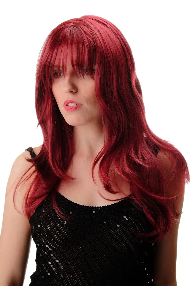 wig-me-up-gfw821al-39-damenper-cke-lang-glatt-granatrot-pony-55-cm image 1