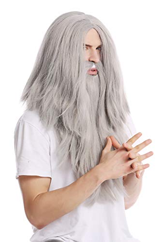 wig-me-up-pw0210-za68e-per-cke-mit-bart-set-lang-glatt-grau-zauberer image 8