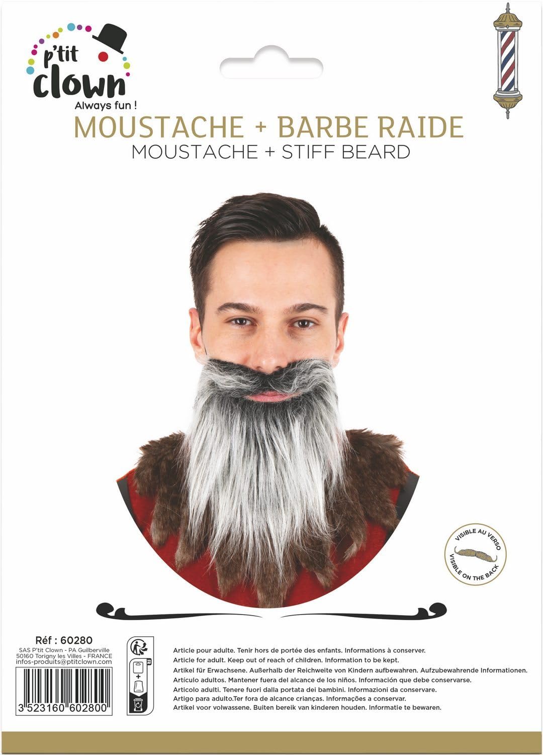 ptit-clown-rauschebart-grau-kost-mbart-f-r-karneval image 2