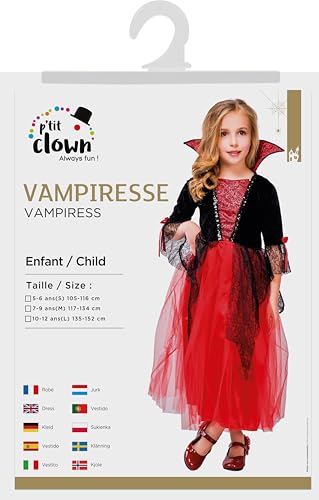 p-tit-clown-vampiress-kost-m-rot-schwarz-7-9-jahre image 7