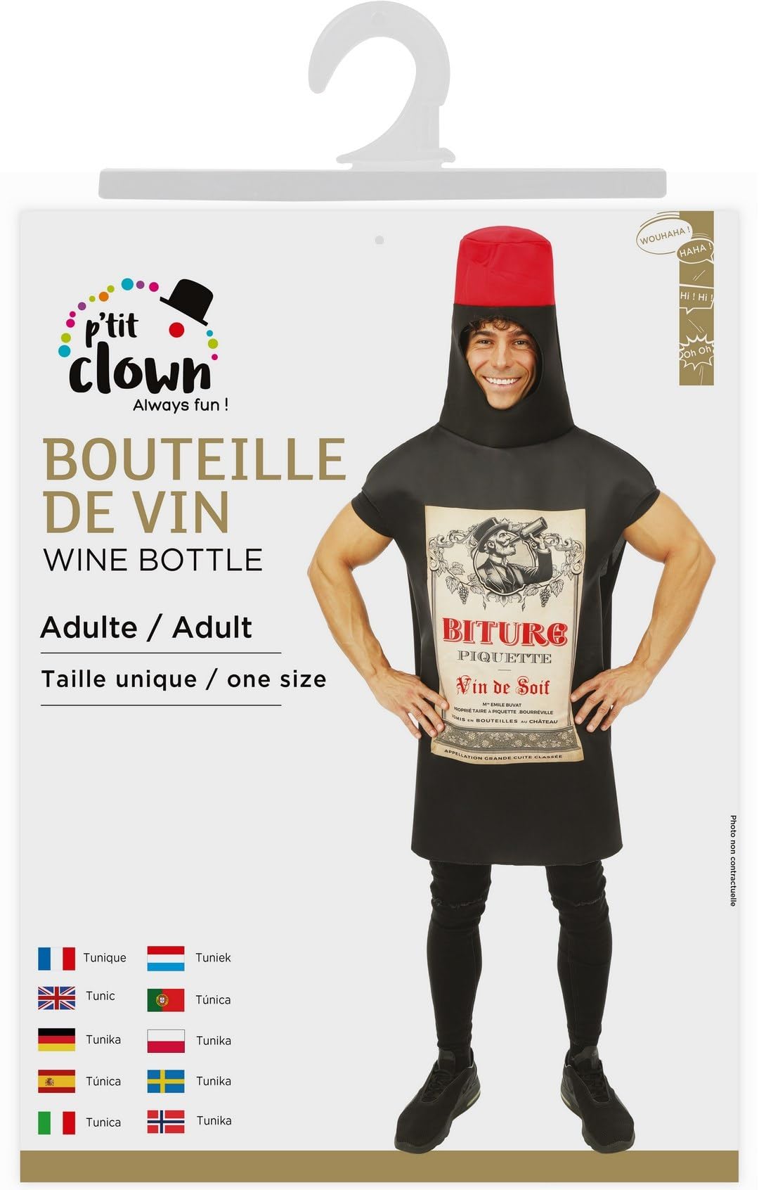 p-tit-clown-flaschen-kost-m-super-pastis-cubi-weinflasche-einheitsgr-e-polyester image 7