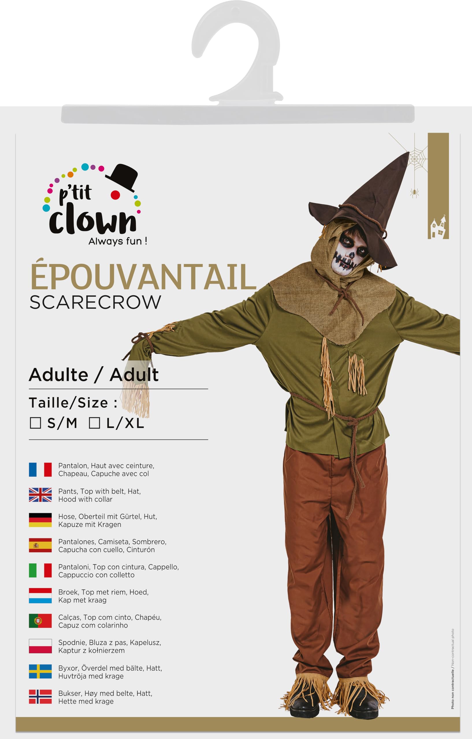 ptit-clown-halloween-kost-m-vogelscheuche-erwachsene-5-teilig image 3