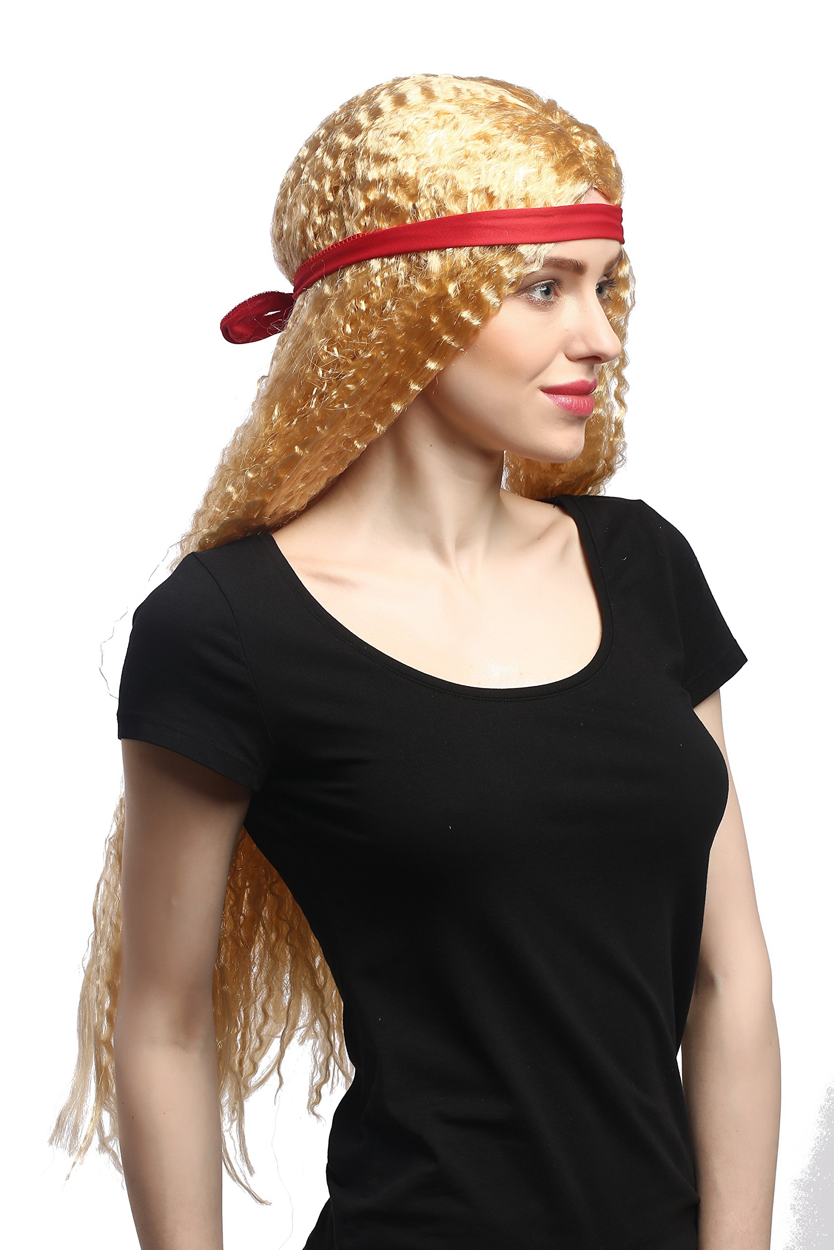 wig-me-up-90783-za02a-per-cke-damen-hippie-goldblond-75-cm-mit-stirnband image 4