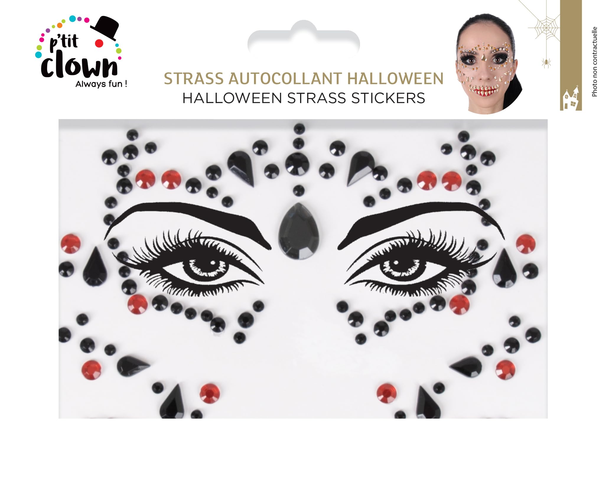 p-tit-clown-halloween-strass-selbstklebend-ii-zufallsmodell image 2