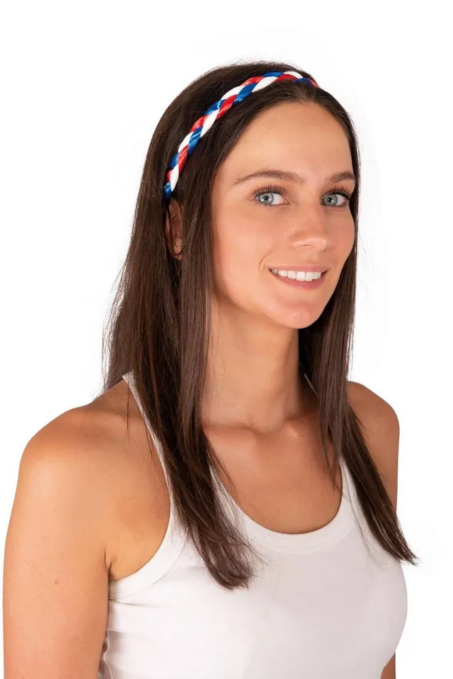 ptit-clown-haarreif-geflochten-blau-wei-rot-frankreich-fans image 1