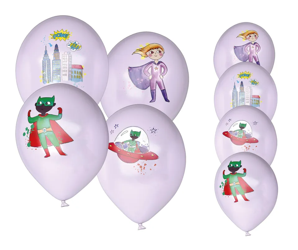 p-tit-clown-re22468-luftballon-set-superhelden-30-cm-8-st-ck image 1
