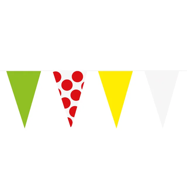 ptit-clown-23881-wimpelkette-10-m-gr-n-gelb-wei-gepunktet image 1