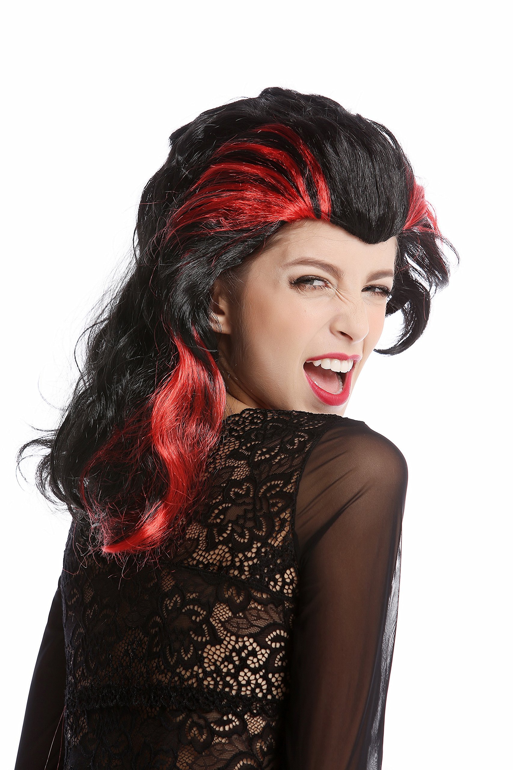 wig-me-up-90729-za103-za13-damenper-cke-morgana-schwarz-mit-roten-str-hnen-50-cm image 4
