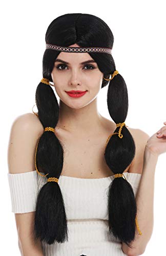 wig-me-up-sarl087-p103-damenper-cke-indianerin-lang-schwarz-mit-z-pfen-und-stirn image 8