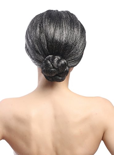 wig-me-up-4007-p103-309-damen-karneval-per-cke-dutt-grau-schwarz-oma-25-cm image 7
