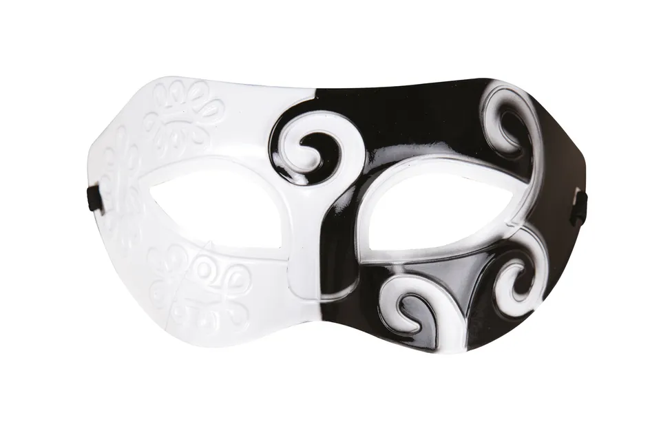 p-tit-clown-venezianischer-wolf-schwarz-wei-maske-erwachsene-23388 image 1
