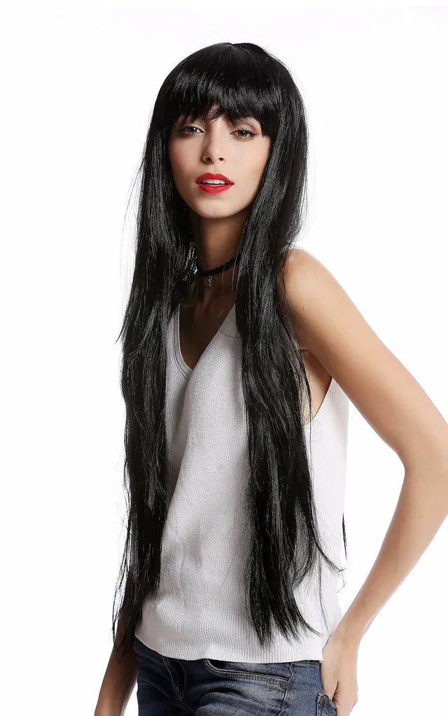 wig-me-up-ylx-9501-p103-damenper-cke-karneval-sehr-lang-schwarz-glatt-mit-pony image 1
