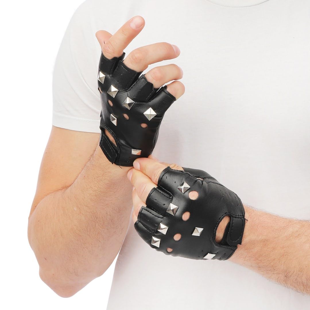 p-tit-clown-18430-punk-handschuhe-fingerlos-schwarz-paar image 2