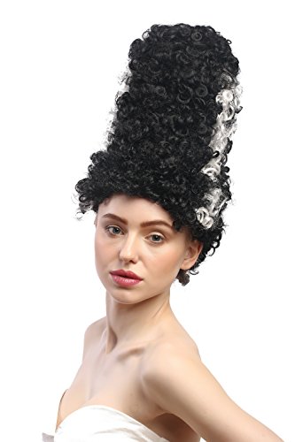 wig-me-up-90903-za103-za62-bride-of-frankenstein-beehive-per-cke-schwarz-wei image 6