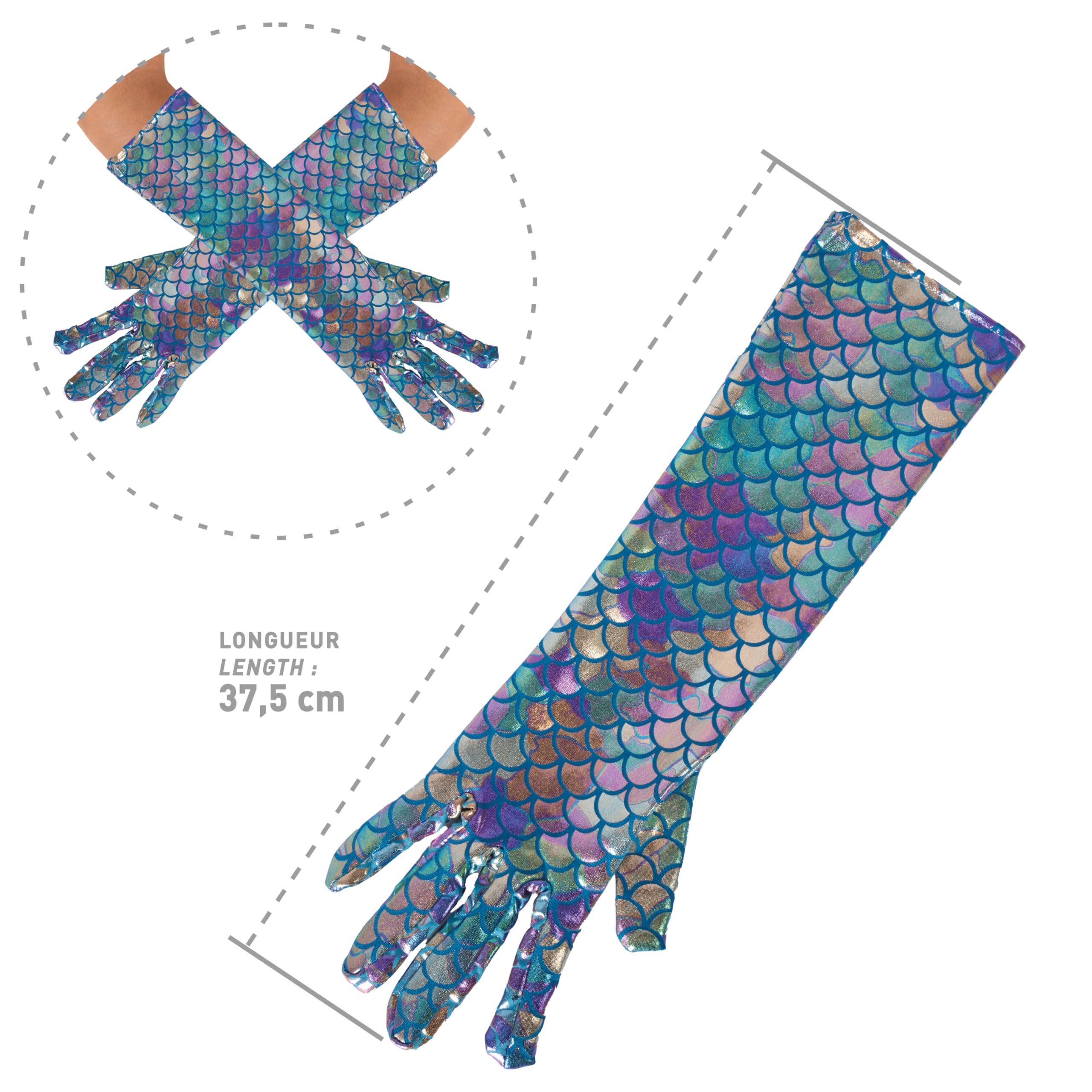 ptit-clown-meerjungfrau-handschuhe-lang-40cm-mehrfarbig image 3